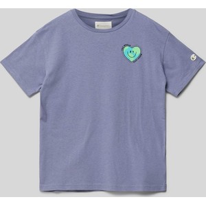 Fioletowa koszulka dziecięca Champion dla chłopców z bawełny
