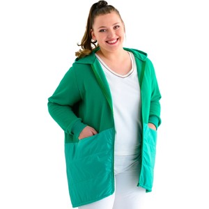 Zielona kurtka Fokus w sportowym stylu z dzianiny krótka