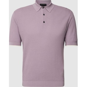Fioletowy t-shirt Emporio Armani z bawełny w stylu casual
