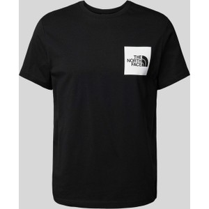 Czarny t-shirt The North Face z bawełny z krótkim rękawem z nadrukiem