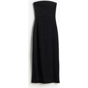Czarna sukienka H & M midi z okrągłym dekoltem