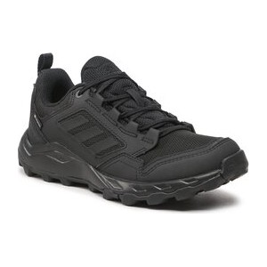 Czarne buty sportowe Adidas sznurowane w sportowym stylu z płaską podeszwą