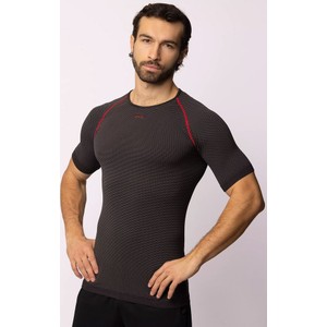 Czarny t-shirt Spaio termoaktywny z krótkim rękawem w sportowym stylu