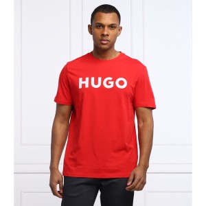 Czerwony t-shirt Hugo Boss w młodzieżowym stylu