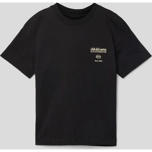 Czarna koszulka dziecięca Jack & Jones z bawełny dla chłopców