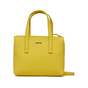 Żółta torebka Calvin Klein matowa duża na ramię