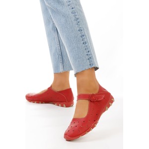 Czerwone baleriny Zapatos w stylu casual z płaską podeszwą