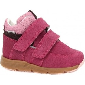 Różowe buty dziecięce zimowe Bartek ze skóry na rzepy