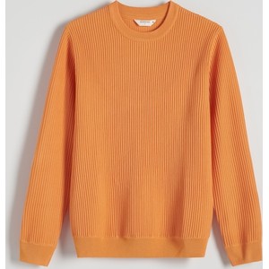 Pomarańczowy sweter Reserved w stylu casual z okrągłym dekoltem