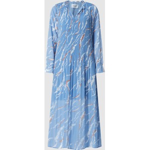 Niebieska sukienka Minus z dekoltem w kształcie litery v w stylu casual koszulowa