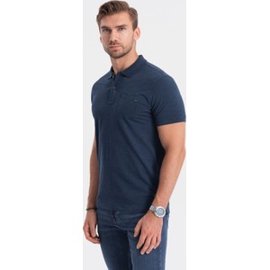 Niebieski t-shirt Ombre z bawełny w stylu casual