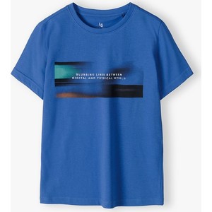 Niebieska koszulka dziecięca Lincoln & Sharks By 5.10.15. z krótkim rękawem z bawełny
