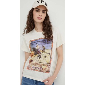 T-shirt Levis w młodzieżowym stylu z okrągłym dekoltem z bawełny