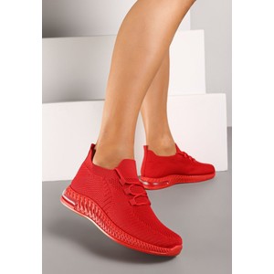 Czerwone buty sportowe Renee w sportowym stylu z płaską podeszwą