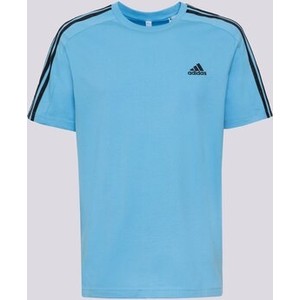 Niebieski t-shirt Adidas w street stylu z krótkim rękawem