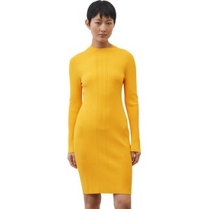 Żółta sukienka Marc O'Polo mini w stylu casual dopasowana