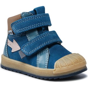 Niebieskie buty dziecięce zimowe Bartek na rzepy z zamszu
