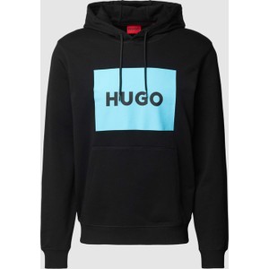 Czarna bluza Hugo Boss z nadrukiem z bawełny