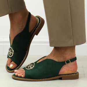 Zielone sandały S.Barski w stylu casual