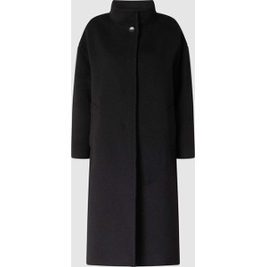 Czarny płaszcz Icons Cinzia Rocca bez kaptura w stylu casual z alpaki