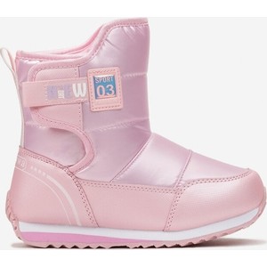 Różowe buty dziecięce zimowe born2be na rzepy dla dziewczynek