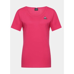 Różowy t-shirt Le Coq Sportif z krótkim rękawem