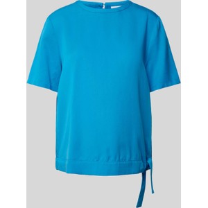 Niebieski t-shirt comma, z krótkim rękawem z okrągłym dekoltem w stylu casual