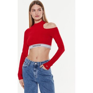 Czerwona bluzka Tommy Jeans w stylu casual