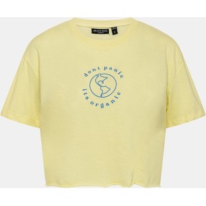 Żółty t-shirt Brave Soul w młodzieżowym stylu z krótkim rękawem