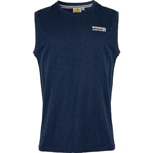 Niebieski t-shirt Roadsign w stylu casual z bawełny z krótkim rękawem
