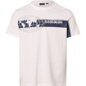 T-shirt Napapijri z bawełny w sportowym stylu z nadrukiem