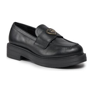 Czarne buty Love Moschino z płaską podeszwą