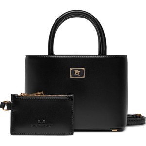 Czarna torebka Elisabetta Franchi średnia do ręki matowa
