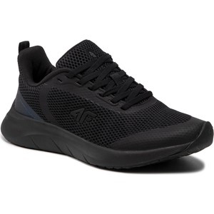 Czarne buty sportowe 4F w sportowym stylu z płaską podeszwą