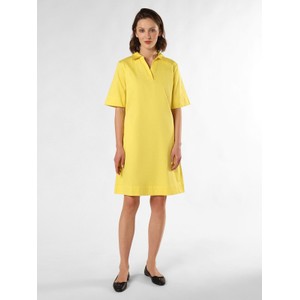 Żółta sukienka comma, z krótkim rękawem mini koszulowa