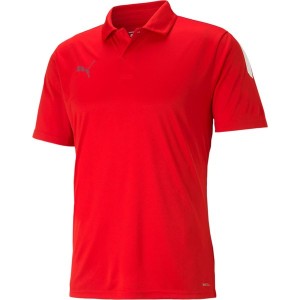Czerwona koszulka polo Puma w stylu casual z krótkim rękawem