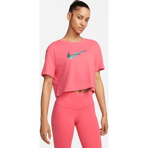 Bluzka Nike w sportowym stylu z bawełny z okrągłym dekoltem