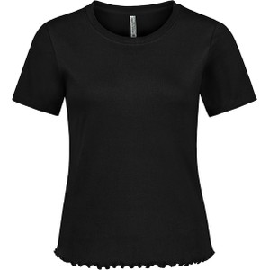 Czarna bluzka Stitch&Soul z krótkim rękawem z okrągłym dekoltem w stylu casual