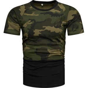 T-shirt Recea z bawełny z krótkim rękawem w militarnym stylu