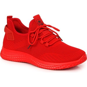 Czerwone buty sportowe News sznurowane w sportowym stylu