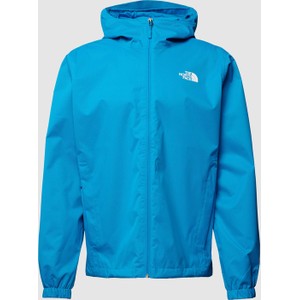 Niebieska kurtka The North Face krótka w sportowym stylu z kapturem