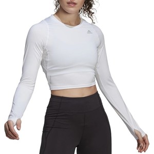 Bluzka Adidas z długim rękawem w sportowym stylu z żakardu