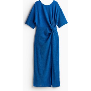 Niebieska sukienka H & M maxi z okrągłym dekoltem z dżerseju
