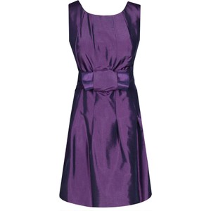 Fioletowa sukienka Fokus mini z krótkim rękawem z okrągłym dekoltem