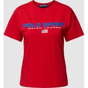 T-shirt Polo Sport z okrągłym dekoltem w sportowym stylu z bawełny