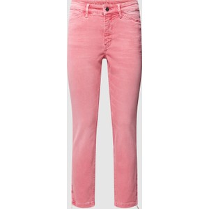 Różowe jeansy MAC z bawełny