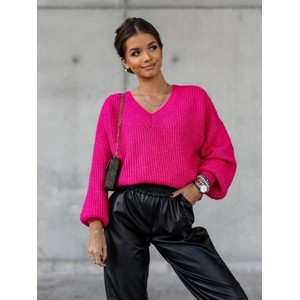 Różowy sweter Lisa Mayo w stylu casual