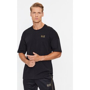 Czarny t-shirt Emporio Armani z krótkim rękawem w stylu casual