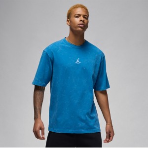 Niebieski t-shirt Jordan z nadrukiem z bawełny z krótkim rękawem