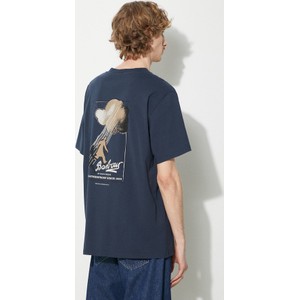 T-shirt Barbour z krótkim rękawem z nadrukiem z bawełny